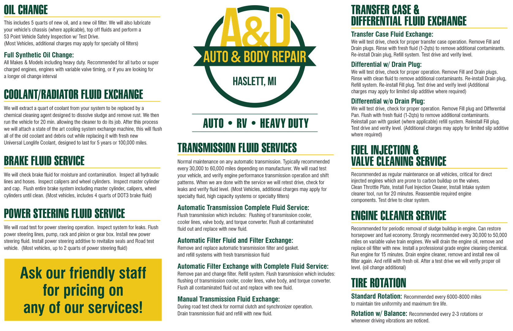 A&D Repair - Auto and Body Repair in Bath Township, MI